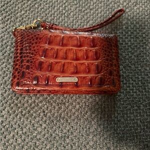 Brahmin Tan Crocodile-Embossed Wristlet